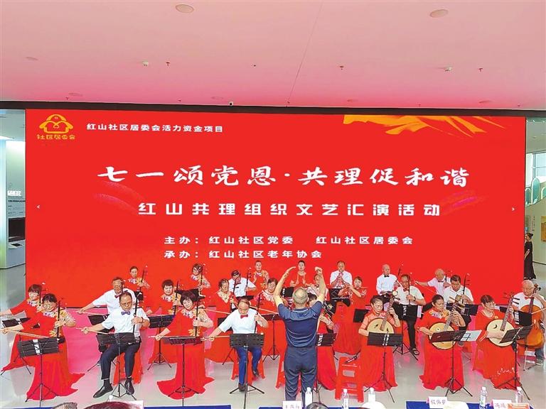 红山社区文艺汇演共促和谐，组织表演活动